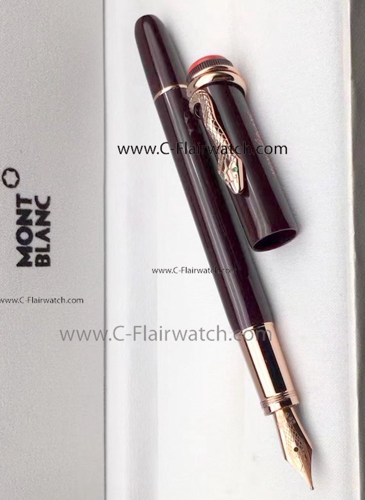 Fake Montblanc Fountain Pen Rouge et Noir Dark Red Pen